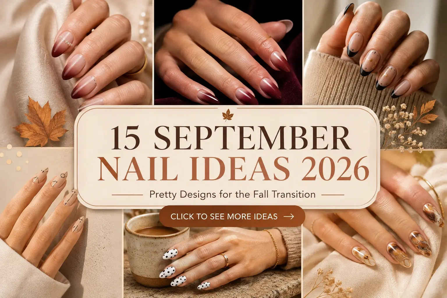 Home 12 15 September nail ideas featuring burgundy, chocolate, caramel, sapphire and French tip designs
