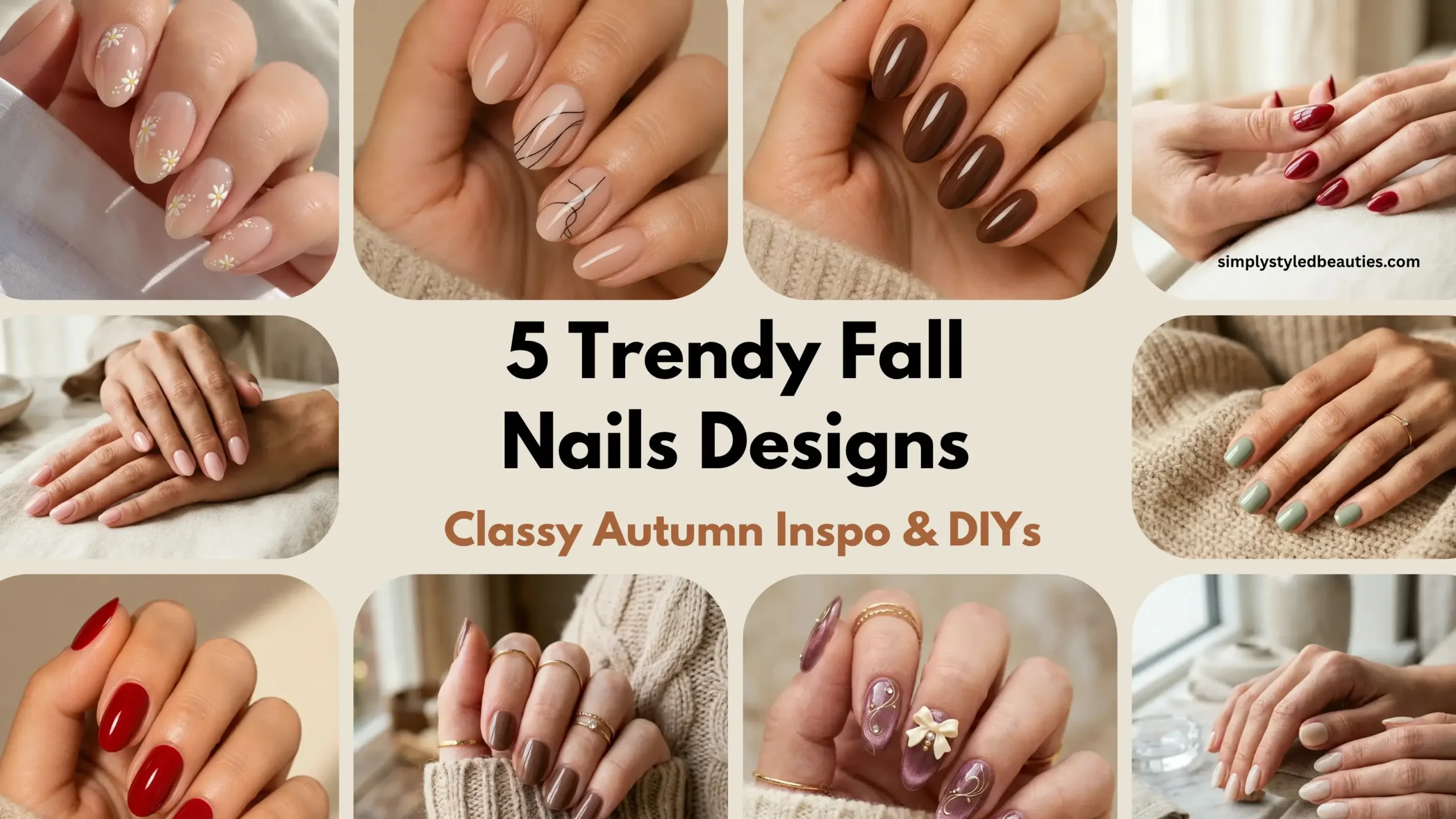 Home 20 15 trendy fall nail designs for 2026 featuring short almond nails in chocolate brown and olive green