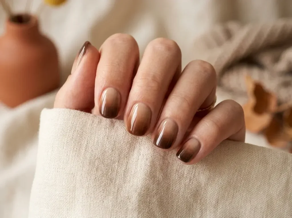 15 Trendy Fall Nail Designs You Need to Try in 2026 (Classy & Cozy Inspo) 1 Minimalist Tonal Brown Nails