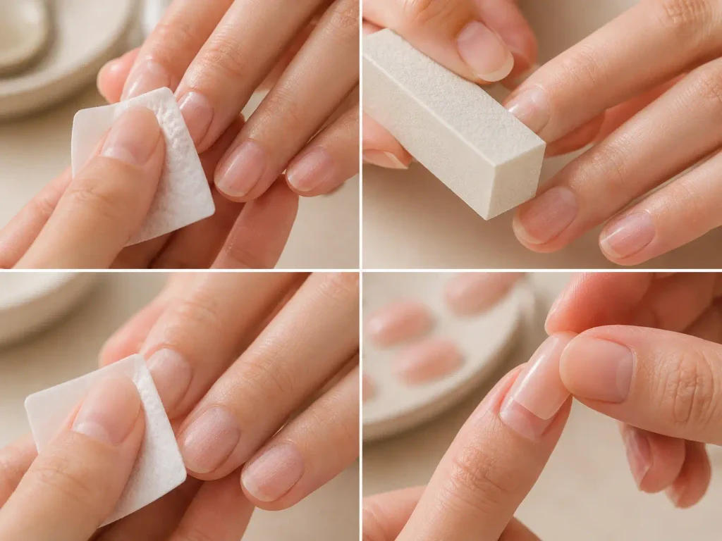 Why Won't My Press-On Nails Stay On? 7 Reasons and How to Fix Them 4 Steps for preparing natural nails before applying press-on