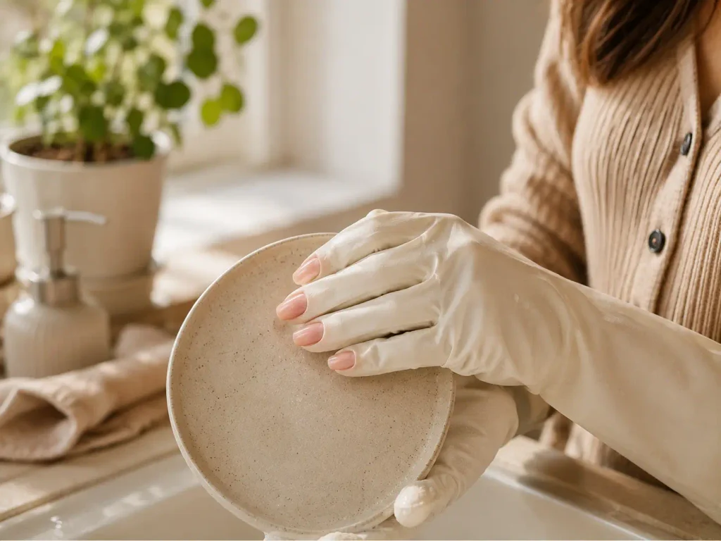 Why Won't My Press-On Nails Stay On? 7 Reasons and How to Fix Them 5 Protecting press-on nails while doing household cleaning