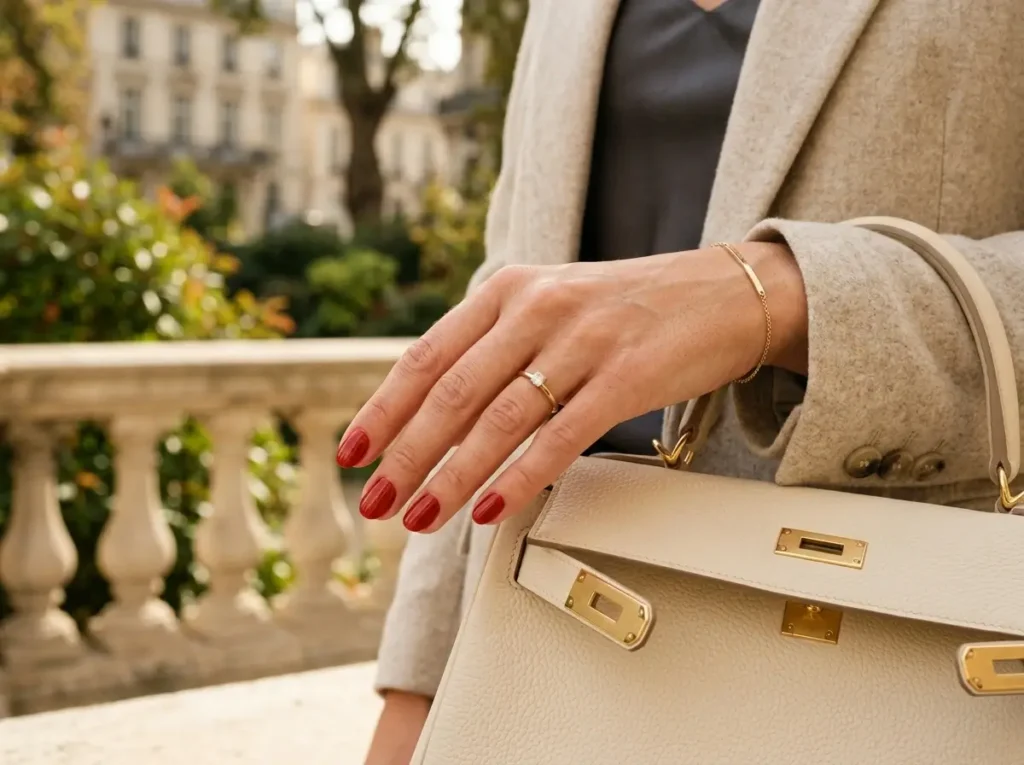 September Nail Ideas 2026: 15 Pretty Designs for the Summer-to-Fall Transition 16 classic warm red September nails on short oval nails