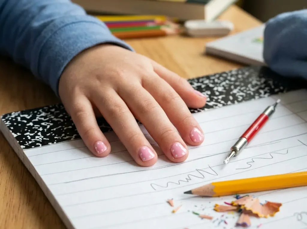 Back to School Nails for Kids: 15 Cute, Simple & Age-Appropriate Ideas 8 Easy pink and white polka dot nails for kids