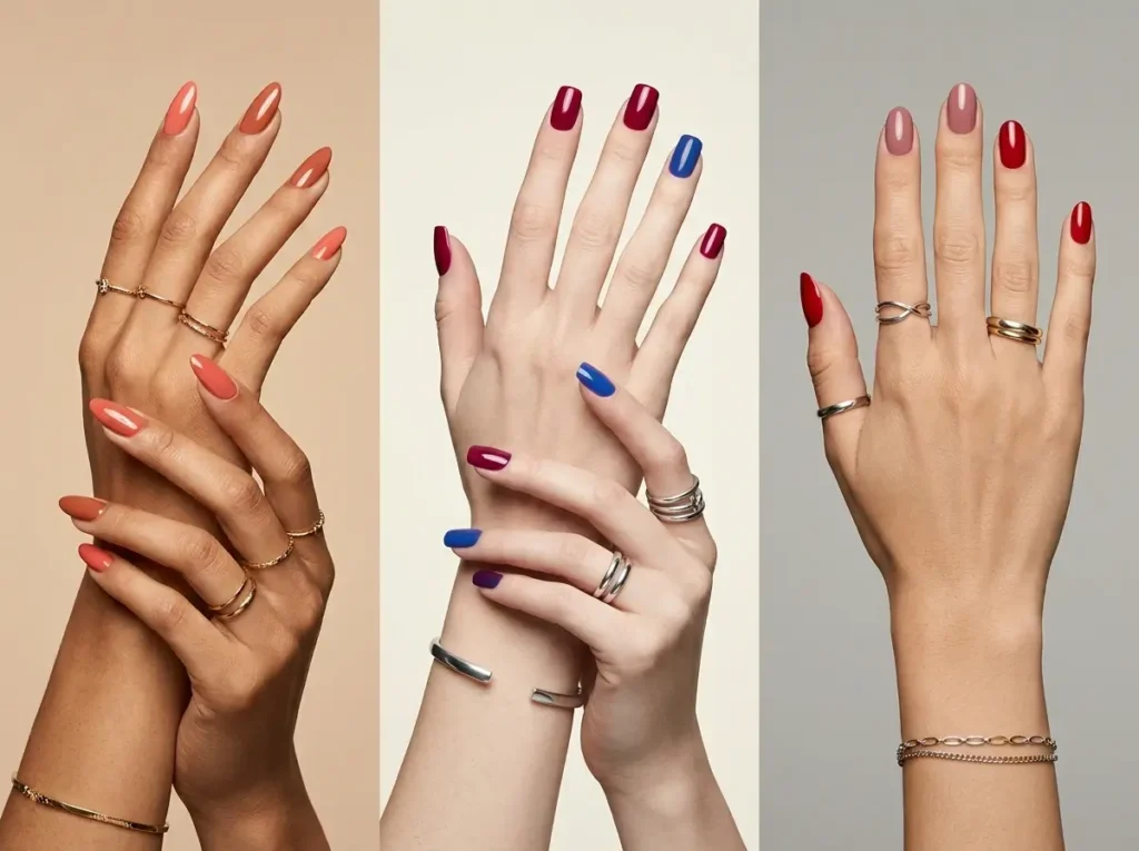 Best Nail Colors for Every Skin Tone (2026 Guide) 8 Warm cool and neutral undertone nail color comparison